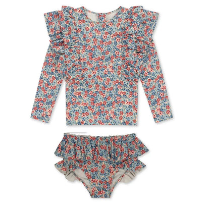 Cute Baby Girls Bikinis Set 2025 Summer Children Beach Wear Ruffle Kids Swimsuit Bathing Suit Printed Swimwear Monokini