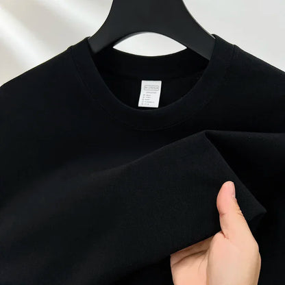 Summer  100% Pure Cotton Men's Short Sleeve Round Neck Fashionable Style Half Sleeved Top Breathable T Shirt Short Sleeve