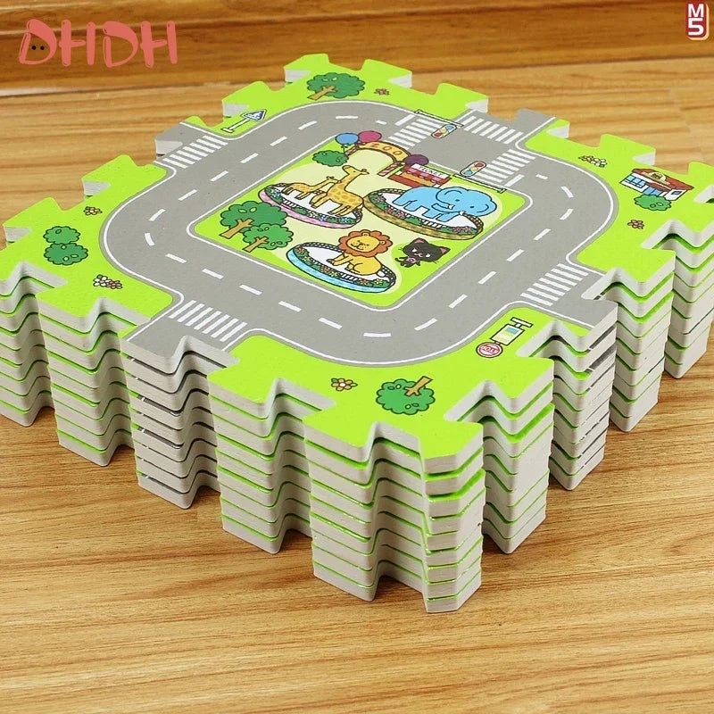 Baby Play Mat 9pcs/lot Kids Carpet Playmat Children Rug Soft Floor Toys Road Traffic Soft Floor Home Decor EVA Kids Foam Puzzles