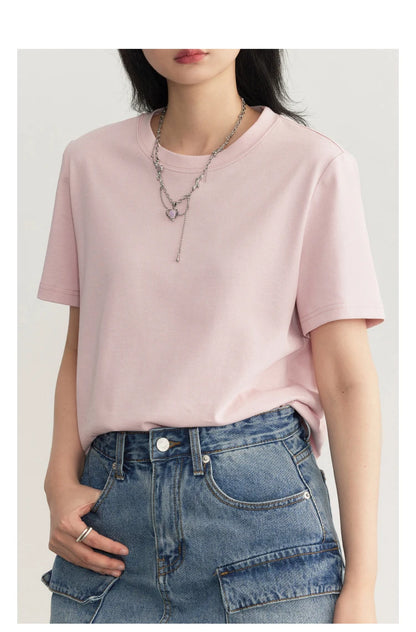 CHIC VEN Women's Tees Basic O Neck Short Sleeve Pullover T-shirt for Woman Solid Female Top Casual Ladies Tshirt Summer 2024