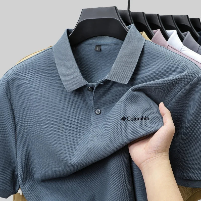 100% pure cotton summer new men's short sleeved polo shirt comfortable and breathablehigh-end brand designer embroidered T-shirt