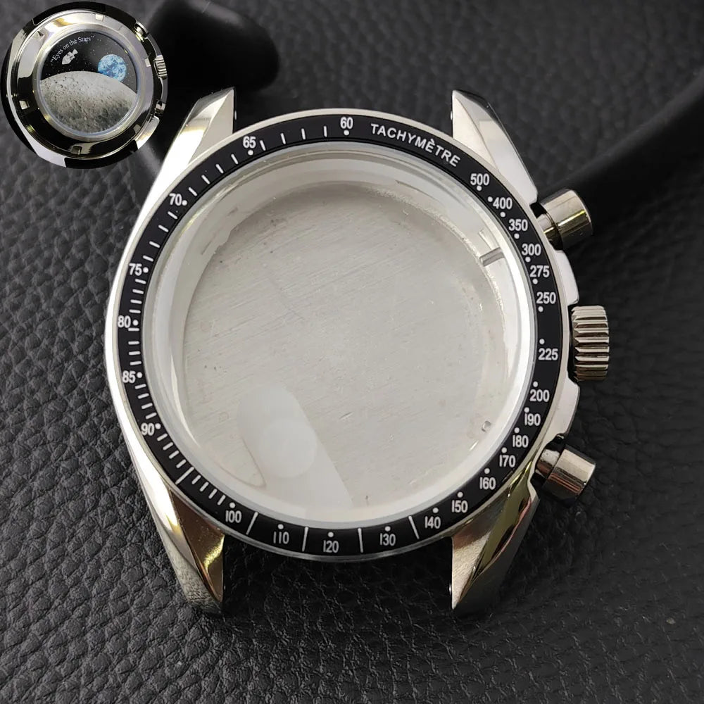 39.7mm MoonSwatch Chronograph Watches Stainless Steel Case Fit VK63 Movement Accessories Sapphire Glass Watch 20mm Strap Moon