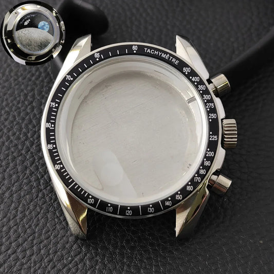 39.7mm MoonSwatch Chronograph Watches Stainless Steel Case Fit VK63 Movement Accessories Sapphire Glass Watch 20mm Strap Moon