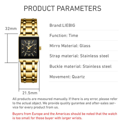 2022 Luxury Golden Quartz Wristwatches For Women Ladies Fashion 30m Waterproof Female Girl Watches Relogio Feminino Clock L1029