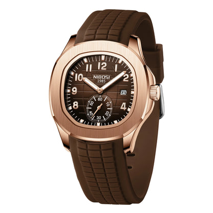 NIBOSI Mens Watches Analog Military Watch with Calendar Black Silicone Strap Waterproof Men’s Wrist Watches Minimalist Designer