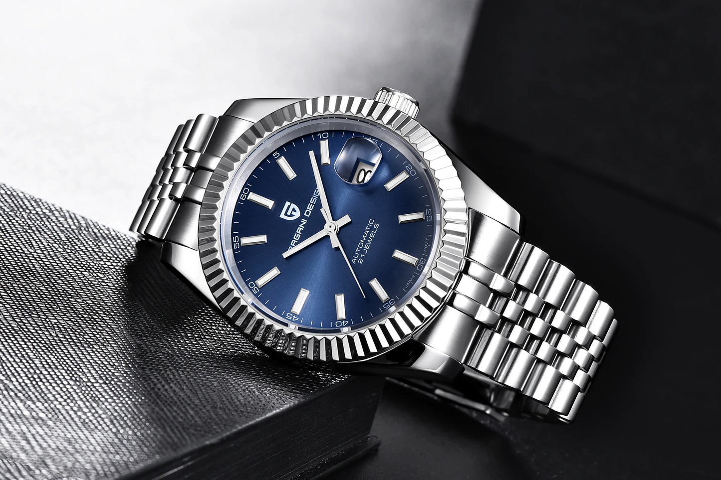PAGANI DESIGN Watches Luxury Diamond Dial Mechanical Watch For Men Top NH35 Movt Sapphire Glass Stainless Steel Waterproof Watch