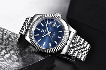 PAGANI DESIGN Watches Luxury Diamond Dial Mechanical Watch For Men Top NH35 Movt Sapphire Glass Stainless Steel Waterproof Watch
