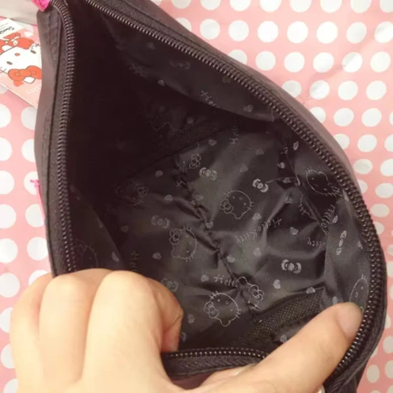 Hello Kitty Travel Makeup Bag Pen Bag Storage Bag Anime Cartoon Large Capacity Waterproof PU Handbag Gift for Girl Girlfriend