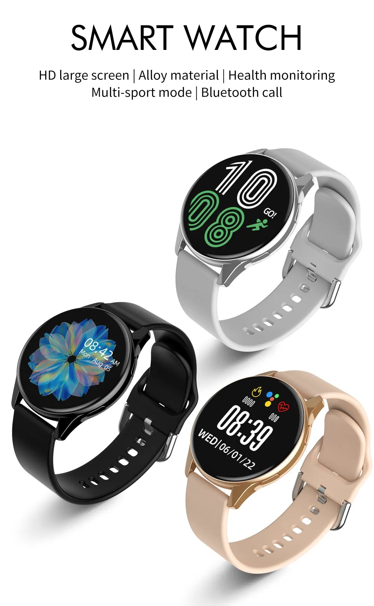 Factory T2 PRO Amazfit Bluetooth Call SmartWatch Women Watches Men Sport Fitness Tracker Heart Rate Smartwatch For Android IOS