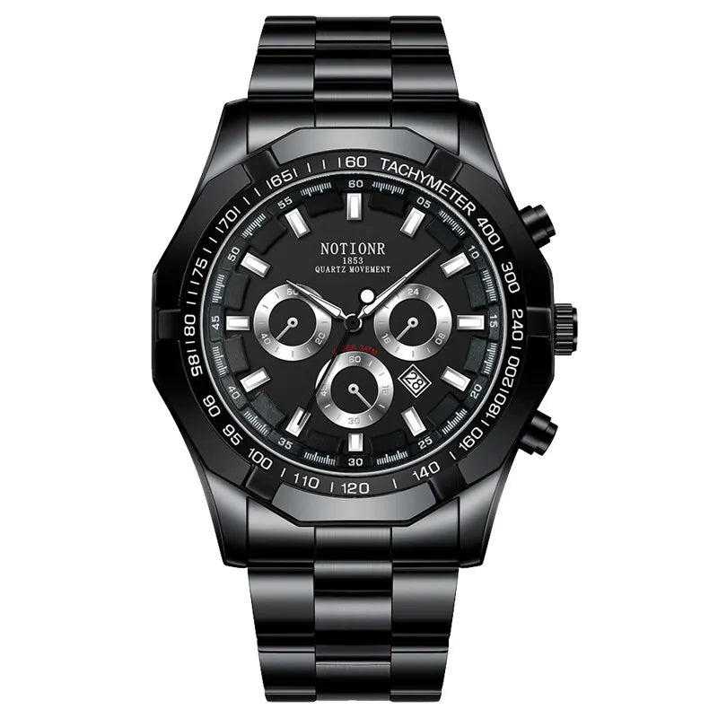 Luxury Mens Sport Watches Fashion Men Business Stainless Steel Waterproof Quartz Wristwatch Calendar Luminous Clock Reloj Hombre