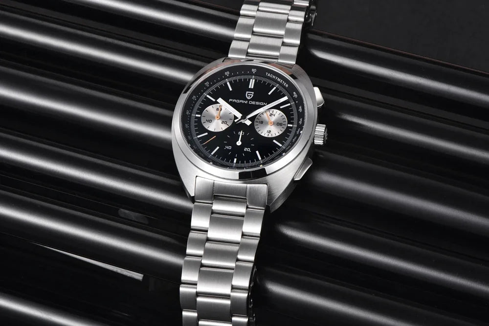 2026 New PAGANI DESIGN Mens Panda Watches Luxury Quartz Watch For Men Chronograph Wristwatches AR Sapphire Leather Luminous Gift