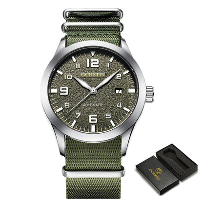 OCHSTIN New Top Brand Automatic Mechanical Watches for Men Military Nylon Strap Pilot Watch Male Auto Date Day Relogio Masculino