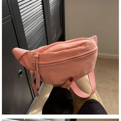 Women Waist Pack Large Capacity Nylon Fanny Pack Street Style Chest Bag Fashion Shoulder Crossbody Bags Casual Waist Belt Bag