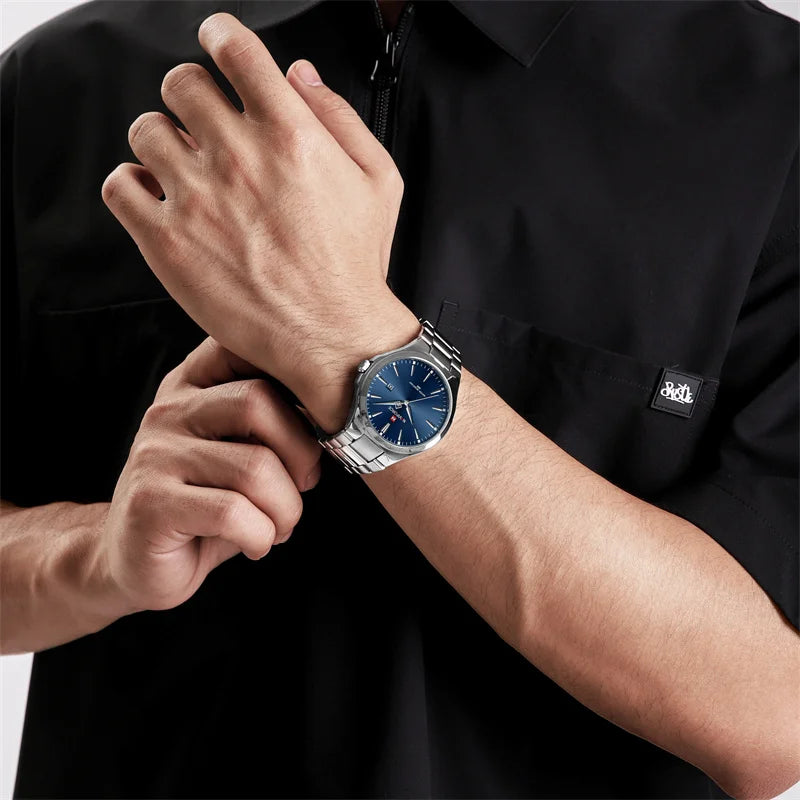 NAVIFORCE Original Design Fashion Men's Watches Stainless Steel Simple Calendar Male Waterproof Wristwatches Relogio Masculino