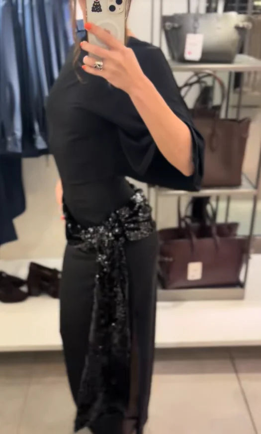 Lady Sexy Sequin Mesh Halter Long Party Dress Slim Sleeveless Backless Female Mermaid Dresses 2026 Spring Shiny Evening Gowns