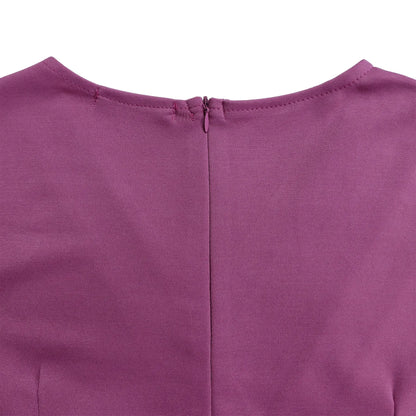 Summer New 2026 Women's Solid Color V-Neck Short Sleeve Dress Pencil Skirt Waist Tunle Material Fashionable Casual Maxi Dress