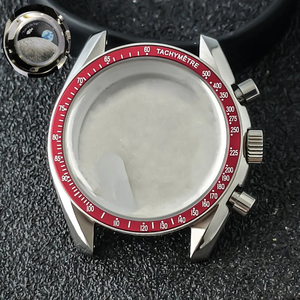 39.7mm MoonSwatch Chronograph Watches Stainless Steel Case Fit VK63 Movement Accessories Sapphire Glass Watch 20mm Strap Moon