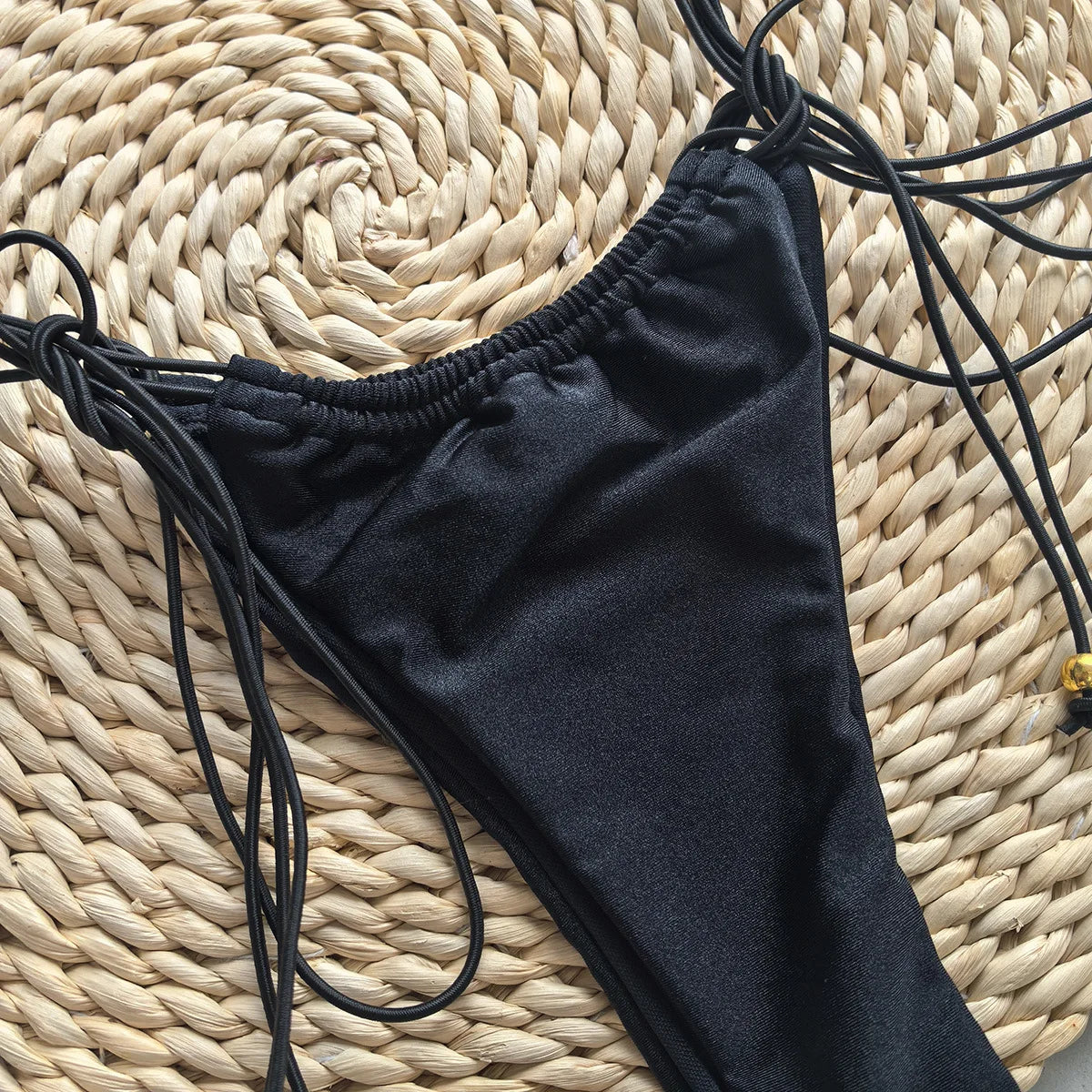 Solid White Black Bikini for Women Cut Out Swimwear Low Waist Swimsuit Micro Bikinis Set Bathing Suit Triangle Beachwear 2024