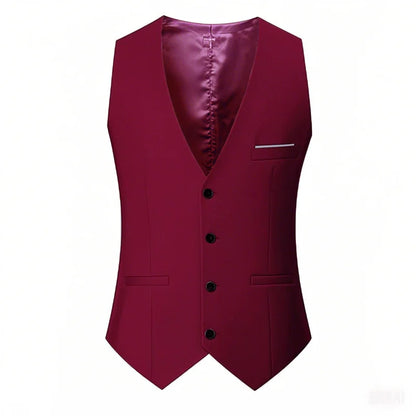 M-7XL Spring/summer Man Suit Vest Sleeveless Vest with Adjustable Waist Single Breasted Solid Color Business Suit Vest Wedding