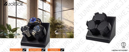 Watch Winder for Automatic Watches Box 3 Watches PU Leather Rotating Storage Display Automatic Winding Universal USB Power 5V1A