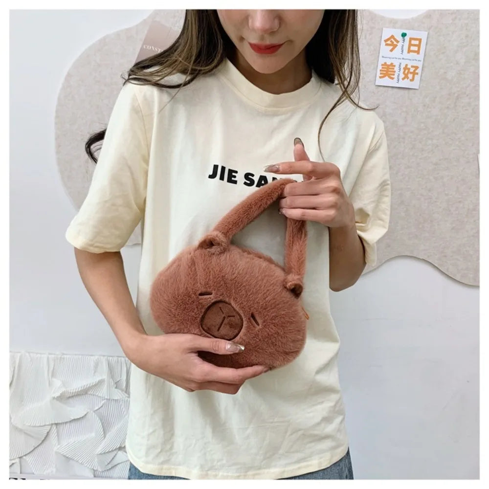 Animal Capybara Plush Handbag Cartoon Cartoon Shoulder Bag Couple