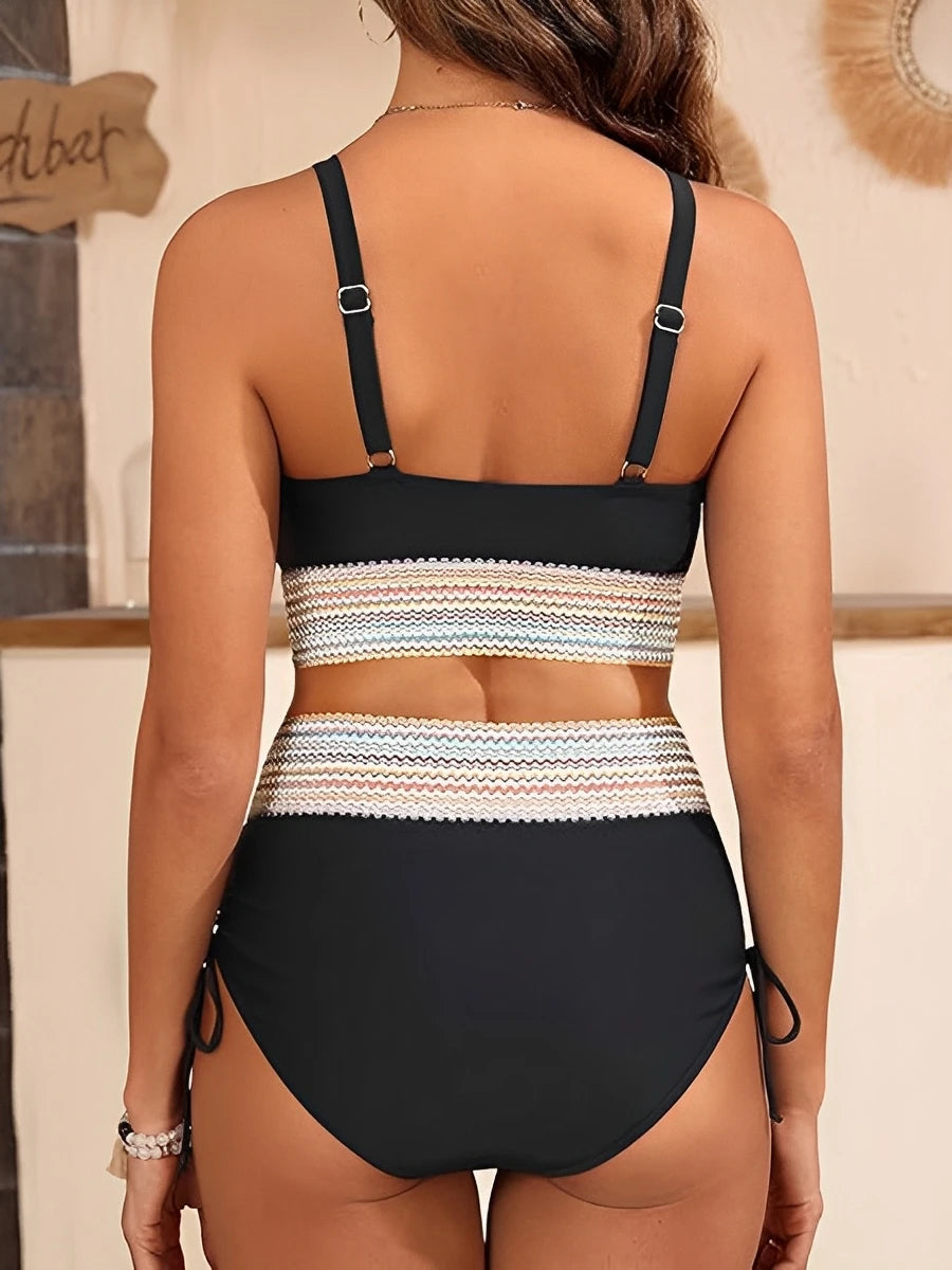 V-neck Bikinis 2026 Women High Waist Swimwear Drawstring Swimsuit Female Beachwear Summer Bathers Bathing Swimming Swim Suit XXL