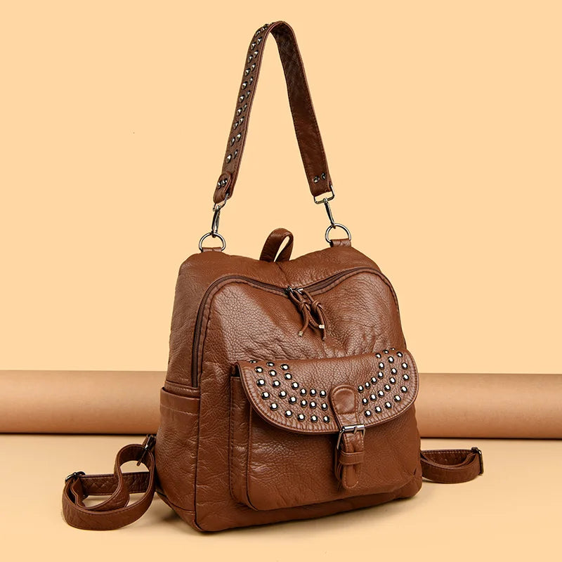 Women High quality leather Backpacks Vintage Female Shoulder Bag Sac a Dos Travel Ladies Bagpack Mochilas School Bags For Girls