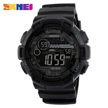 SKMEI 1243 Men Multifunction 5Bar Waterproof PU Strap LED Display Watches Chrono Digital Watch reloj hombre Outdoor Sport Watch
