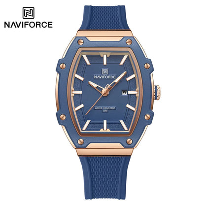 NAVIFORCE Elegant Ladies' Watch Fashion Luminous Pointer 3ATM Waterproof Calendar Display Silicone Strap Women's Quartz Watches