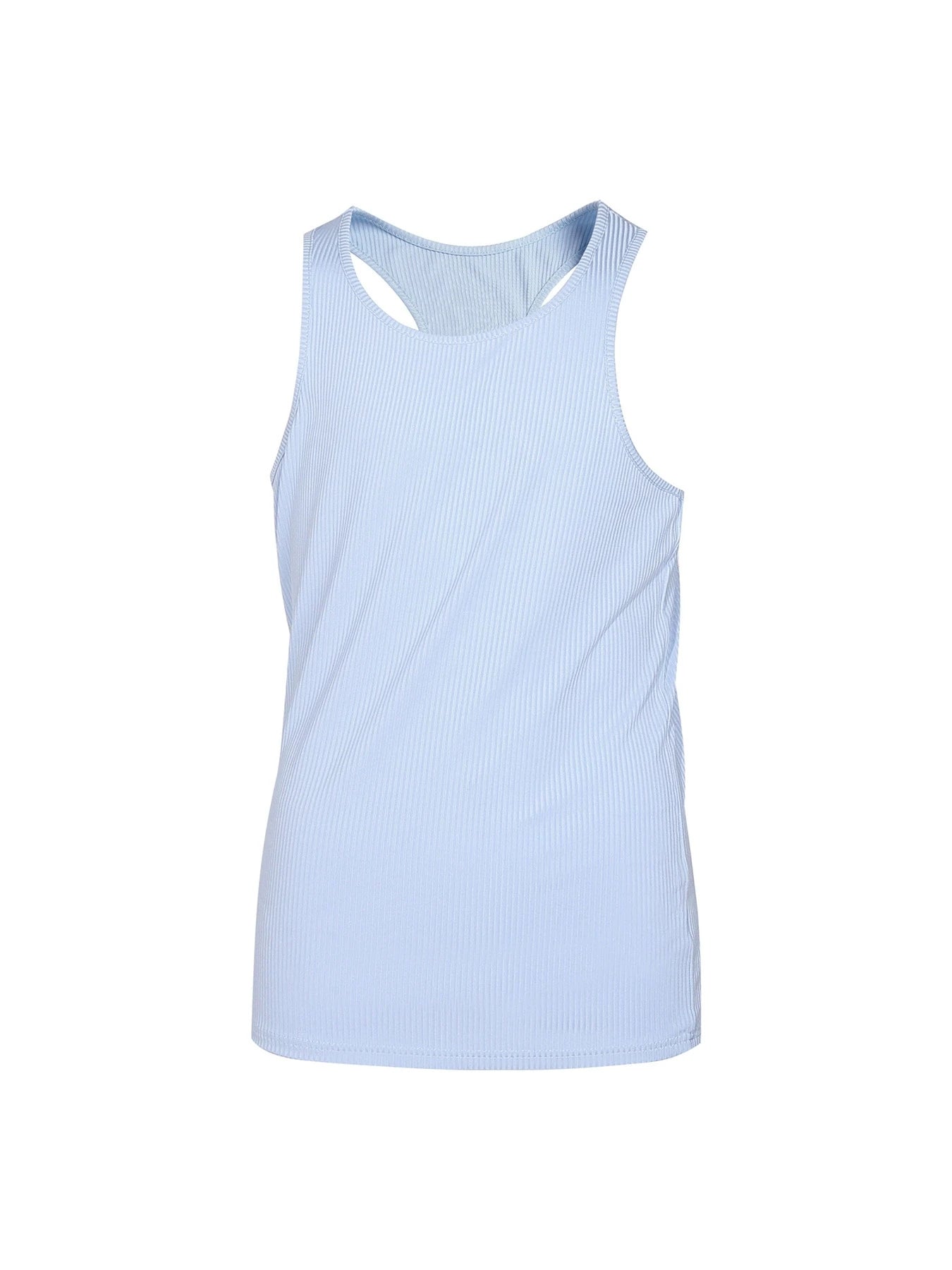 Fitness Sports Vest Large Size Men's Sleeveless Summer Knitted Vertical StripeLeisure Slim Men's Vest Men's L-Line Vest Men's