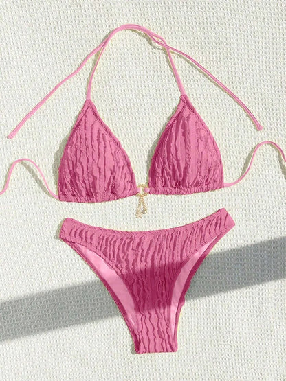 Sexy Bikinis Sets Two-piece Women's Swimsuit Ruffled Halter Neck Bikini 2026 Female Swimwear for Woman Beach Wear Bathing Suit