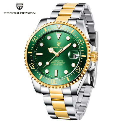 PAGANI DESIGN Watches Luxury Golden Mechanical Watch For Men New Sapphire Crystal Stainless Steel Luxury Waterproof  Men's Watch