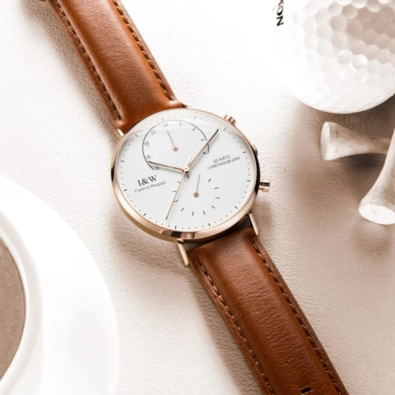 Carnival Brand Luxury Watches for Man Fashion Waterproof Rose Gold Silver Military Clock Men Quartz Wristwatches Reloj Hombre