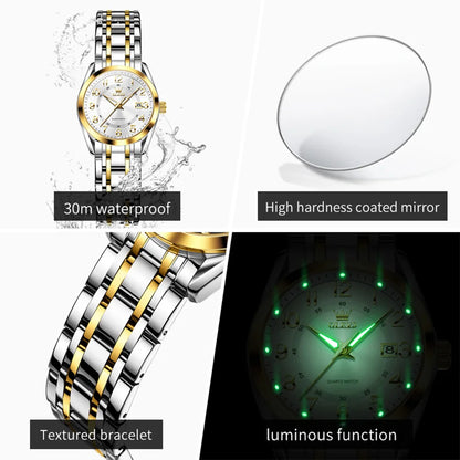 OLEVS 3666 Woman Watches Original Quartz Watch Waterproof Luminous Watches For Woman Gift Chronograph Date Reloj Mujer