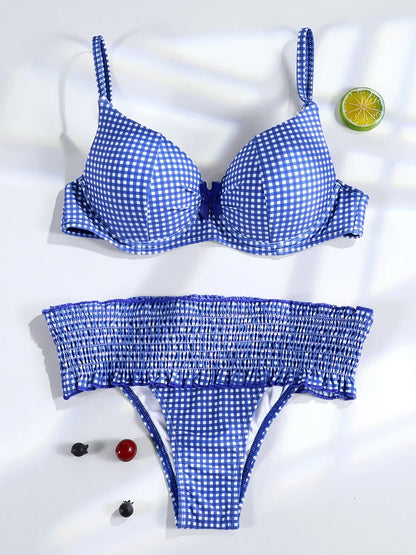 Triangle Bikinis Bow Swimsuit Women Sexy Swimwear Bandage Bikini Set Summer Biquini Female Beachwear Low Waist Thong Swimsuits