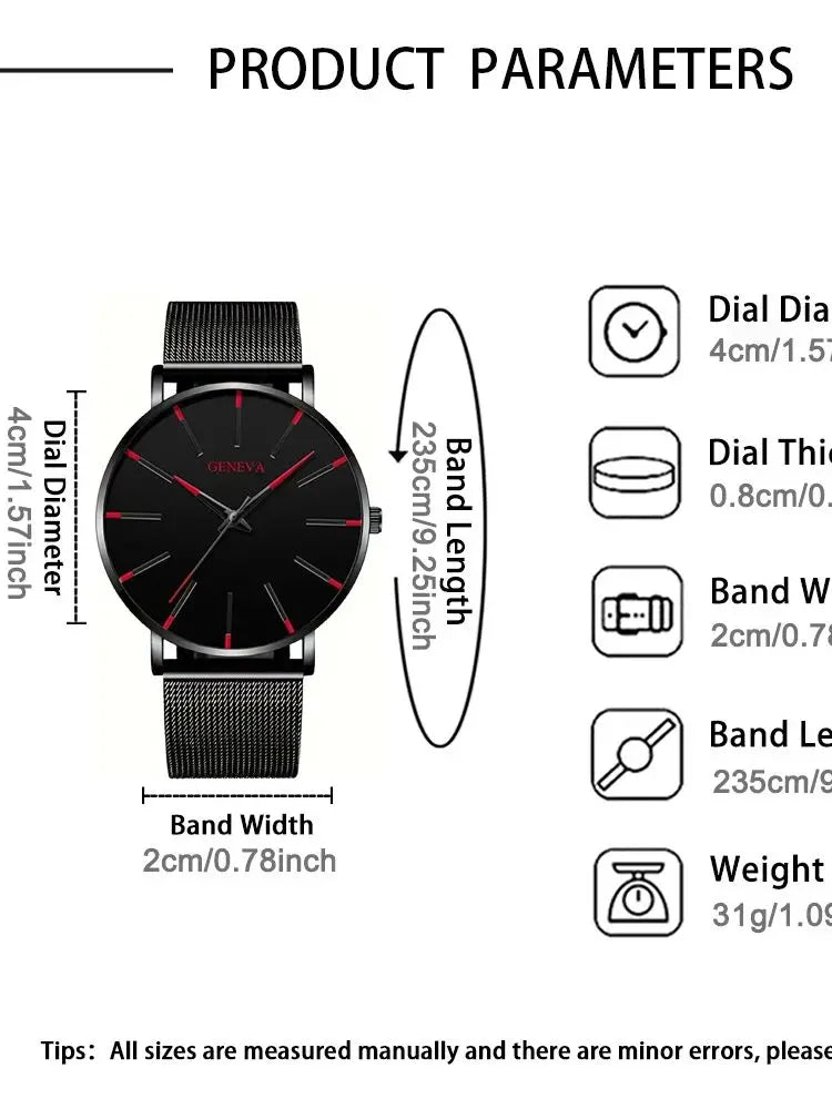 Minimalist Mens Fashion Ultra Thin Watches Simple Men Business Stainless Steel Mesh Belt Quartz Wrist Watch Relogio Masculino
