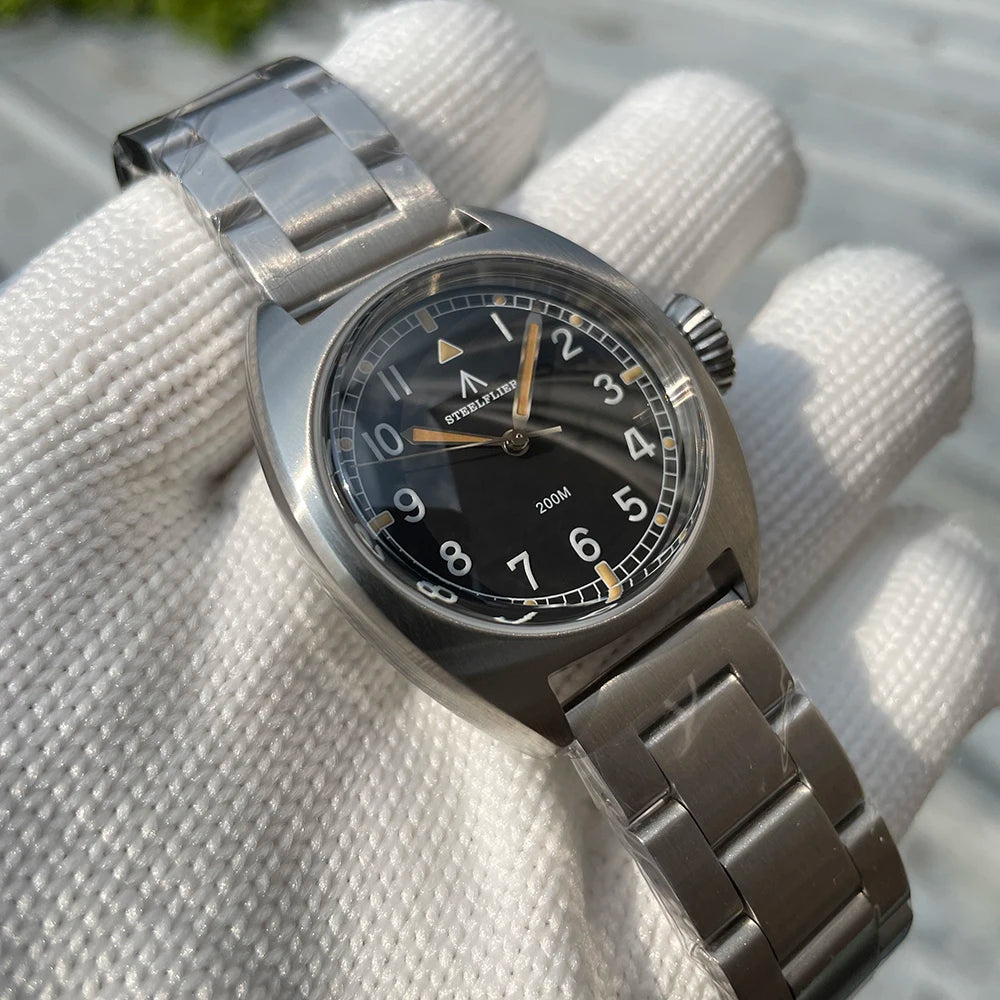 SF745 STEELFLIER Dive Wristwatch VH31 Silent Movement Super Luminous Sapphire Crystal 20Bar Waterproof Luxury 316L Steel Watches