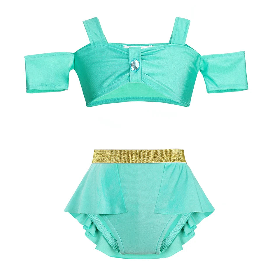 Princess Swimsuit Mermaid Mirabel Isabella Swimsuit Set Girl Summer Beachwear Pool Party Kids Anna Elsa Rapunzel Swimwear Suit