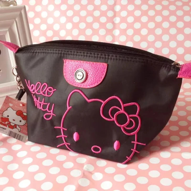 Hello Kitty Travel Makeup Bag Pen Bag Storage Bag Anime Cartoon Large Capacity Waterproof PU Handbag Gift for Girl Girlfriend