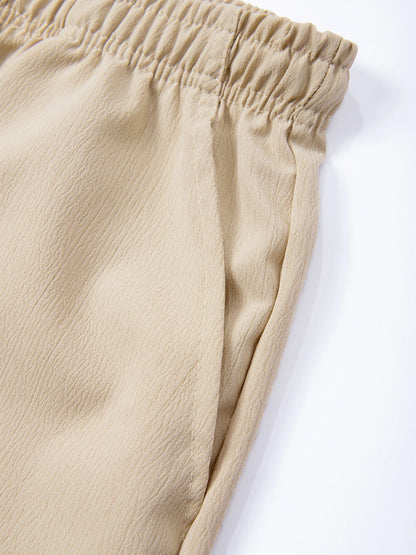 Men's Casual Trousers 2025 Spring/Summer New Man Large Size white Straight trousers Solid Beach black Fitness Pants S-XXXL