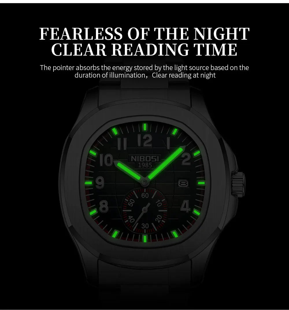 NIBOSI Mens Watches Analog Military Watch with Calendar Black Silicone Strap Waterproof Men’s Wrist Watches Minimalist Designer