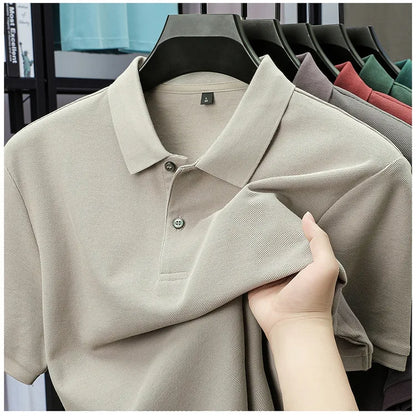 Men's 100% Cotton Polo Shirt - Summer Casual Breathable Tee,19 Colors,Ideal for Golf and Sports,Business Casual,Silk-Like Finish