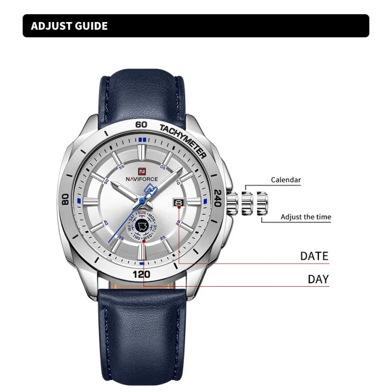 NAVIFORCE 2026 New Men's Watches Leather Quartz Watch Man Casual Sports Day Date Office Normal Male Gift Wristwatch Reloj Hombre