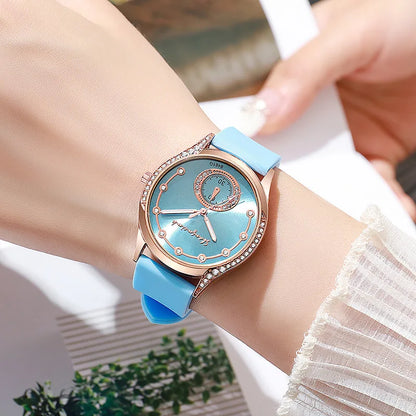 Luxury Rhinestone Women Watches Fashion Silicone Band Quartz Wristwatch for Ladies Clock Reloj Mujer（Without Box）