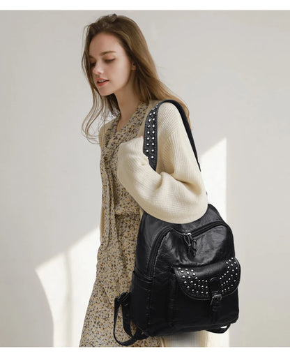 Women High quality leather Backpacks Vintage Female Shoulder Bag Sac a Dos Travel Ladies Bagpack Mochilas School Bags For Girls