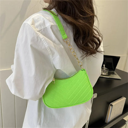 Women's Mini Felt Shoulder Bag - Ergonomic Underarm Saddlebag Purse Shoulder Pouch Simple Light Weigh Underarm Bag