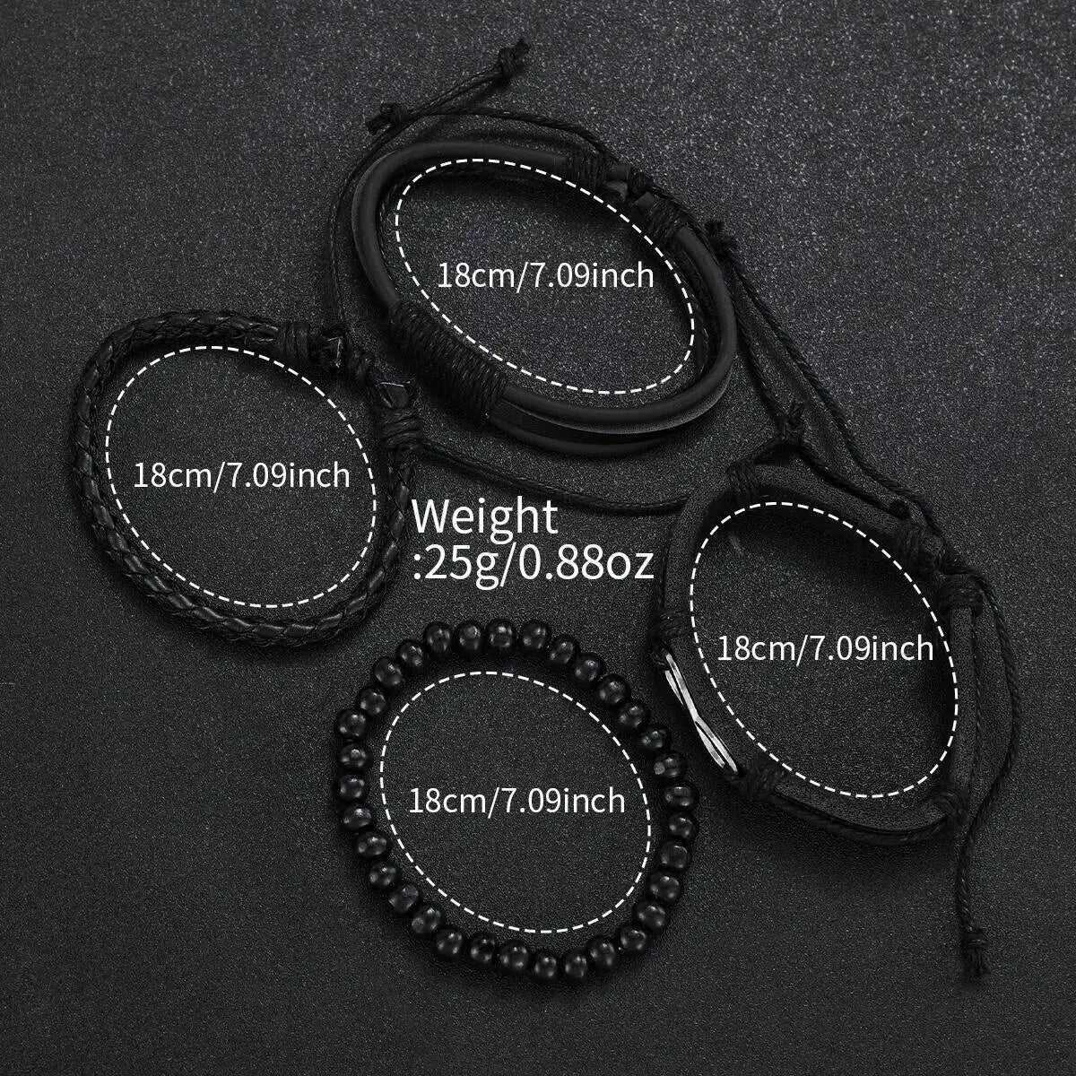4/5PCS Fashion Leather Strap Men Business Watches Casual Mens Quartz Watch Vintage Bracelets Set Reloj Hombre（Without Box）