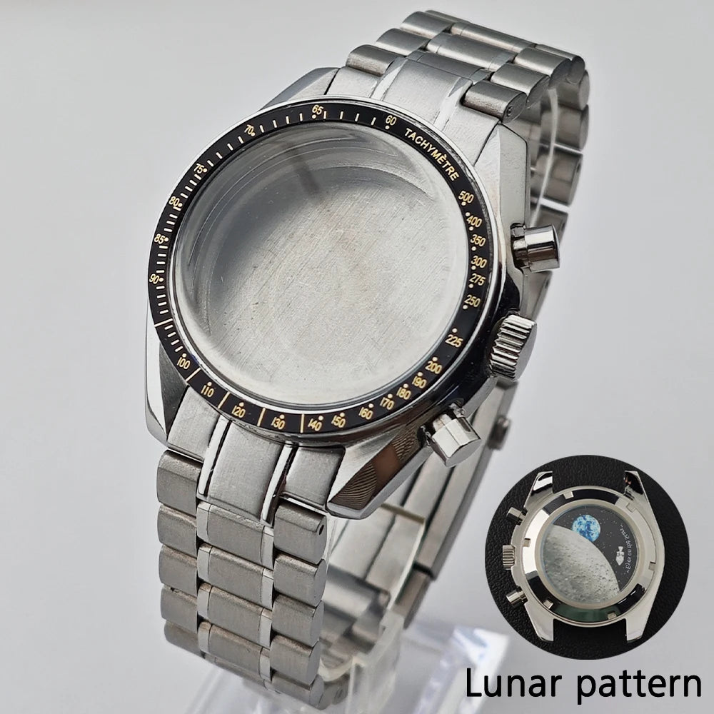 39.7mm Case Watches Metal Case Fits VK63 Movement Accessories Sapphire Glass Equipped With Bezel And Strap VK63 Dial
