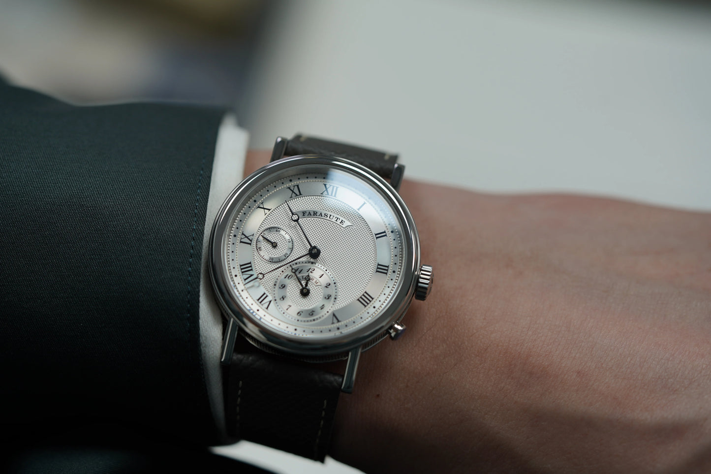 FARASUTE Japan YM24A Quartz Movement Alarm Waterproof Wristwatch Male Luxury Sapphire Glass Watches Men Clock Montre pour hommes