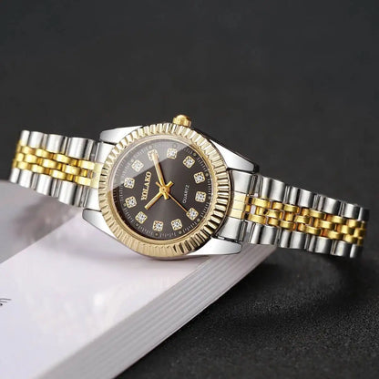 Luxury Rhinestone Men Business Watches Fashion Women Quartz Watch with Calendar Clock Gift（Without Box）